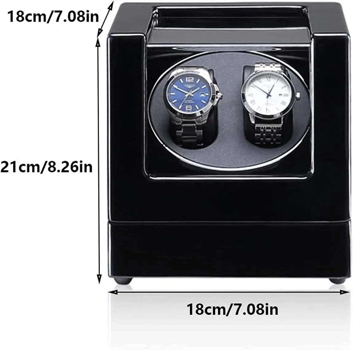 Automatic Double Watch Winder Box Built-in Led Light Piano Paint Exterior Dual Power Supply Quiet Motor Classic