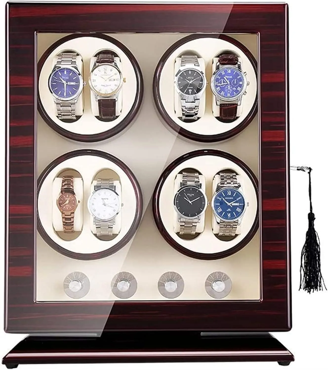 Automatic Watch Winder 8 Watch Winder Box 5 Rotation Mode Wood Shell Piano Paint Exterior Quiet Motor Accessories (Color : White)