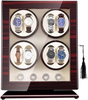 Automatic Watch Winder 8 Watch Winder Box 5 Rotation Mode Wood Shell Piano Paint Exterior Quiet Motor Accessories (Color : White)