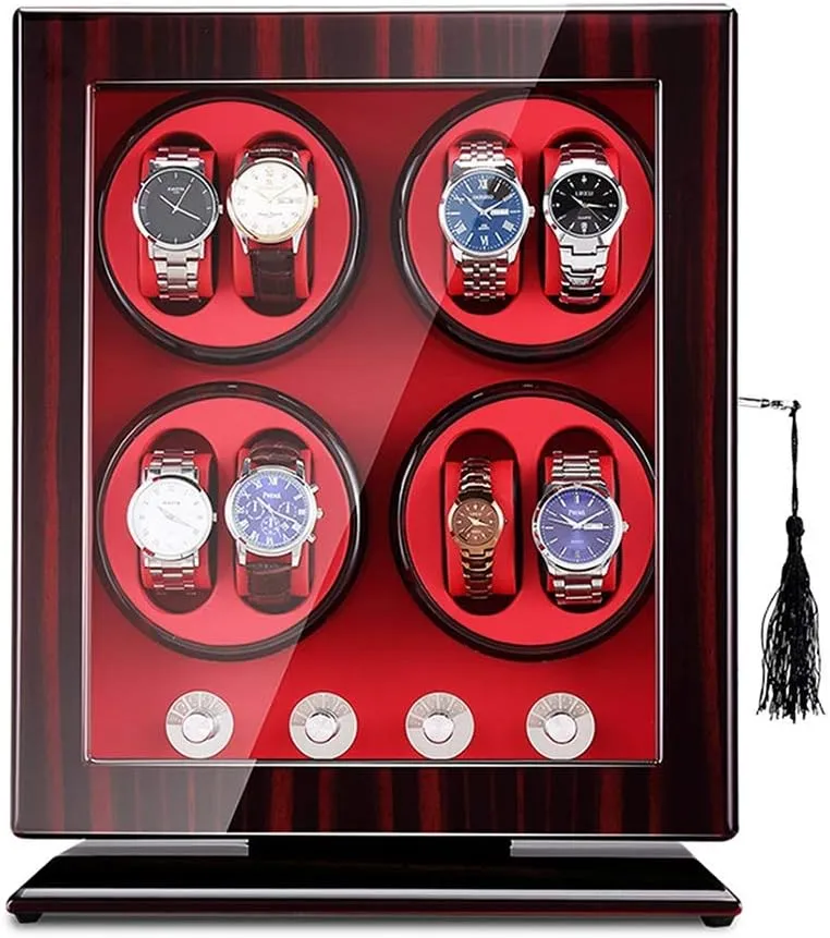 Automatic Watch Winder 8 Watch Winder Box 5 Rotation Mode Wood Shell Piano Paint Exterior Quiet Motor Watch Winder Watch Box Best Gift