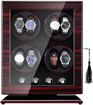 Automatic Watch Winder 8 Watch Winder Box 5 Rotation Mode Wood Shell Piano Paint Exterior Quiet Motor Watch Winder Watch Box Case Watch Storage Display Gift
