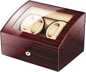 Automatic Watch Winder Watch Storage Box Wood Shell Piano Paint Exterior Dual Power Supply Quiet Motor (White 4 6)