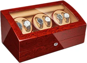 Automatic Watch Winder with Quiet Motor Solid Wood Piano Finish 4 Rotation Mode Settings for Men Women Wrist Watch Accessories,