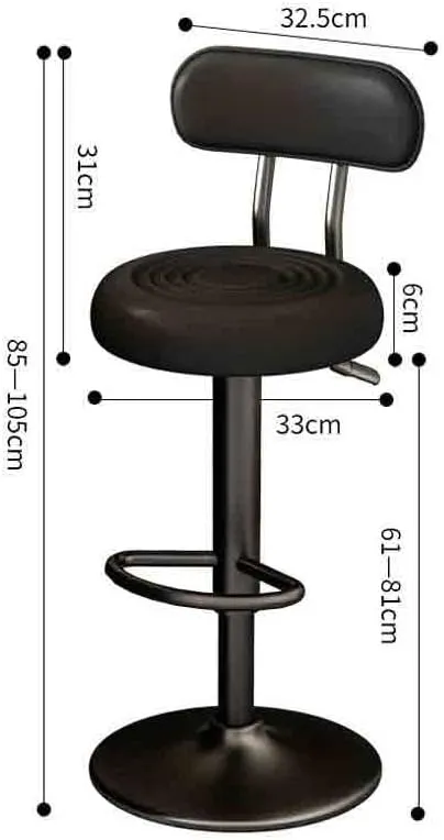 Bar Chair Lift 61-81cm Swivel Bar Stool Multifunctional High Stool Bar High Back Chair Bar Stools(White)