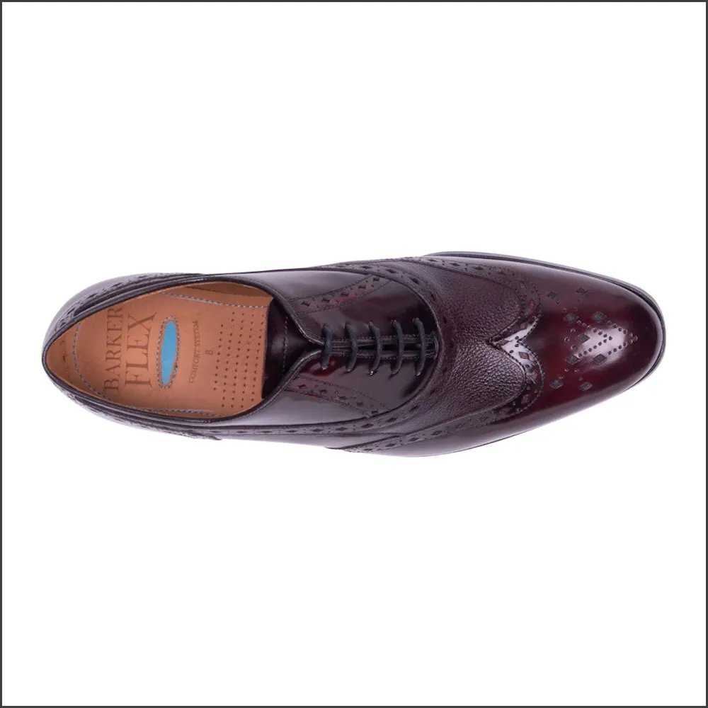 Barker Bampton - Burgundy Hi-Shine/Grain Oxford Brogue@