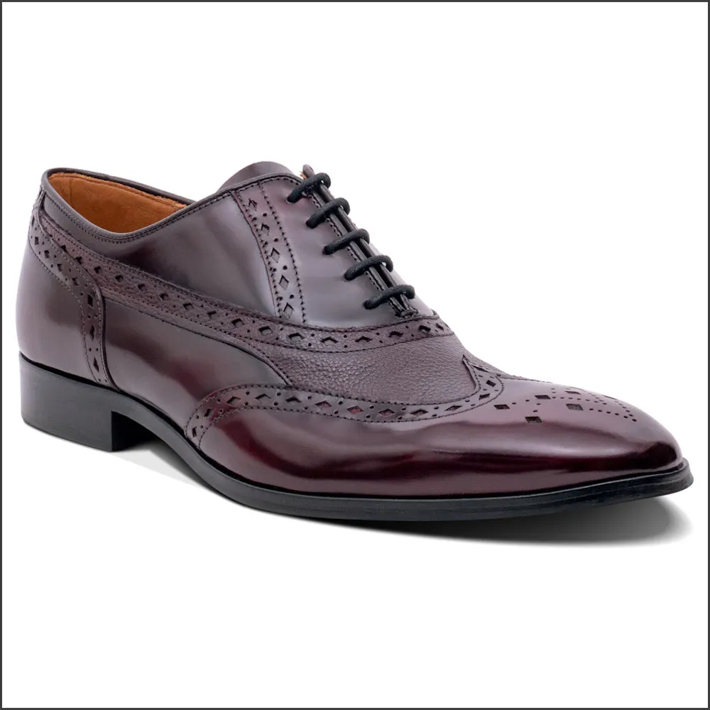 Barker Bampton - Burgundy Hi-Shine/Grain Oxford Brogue@