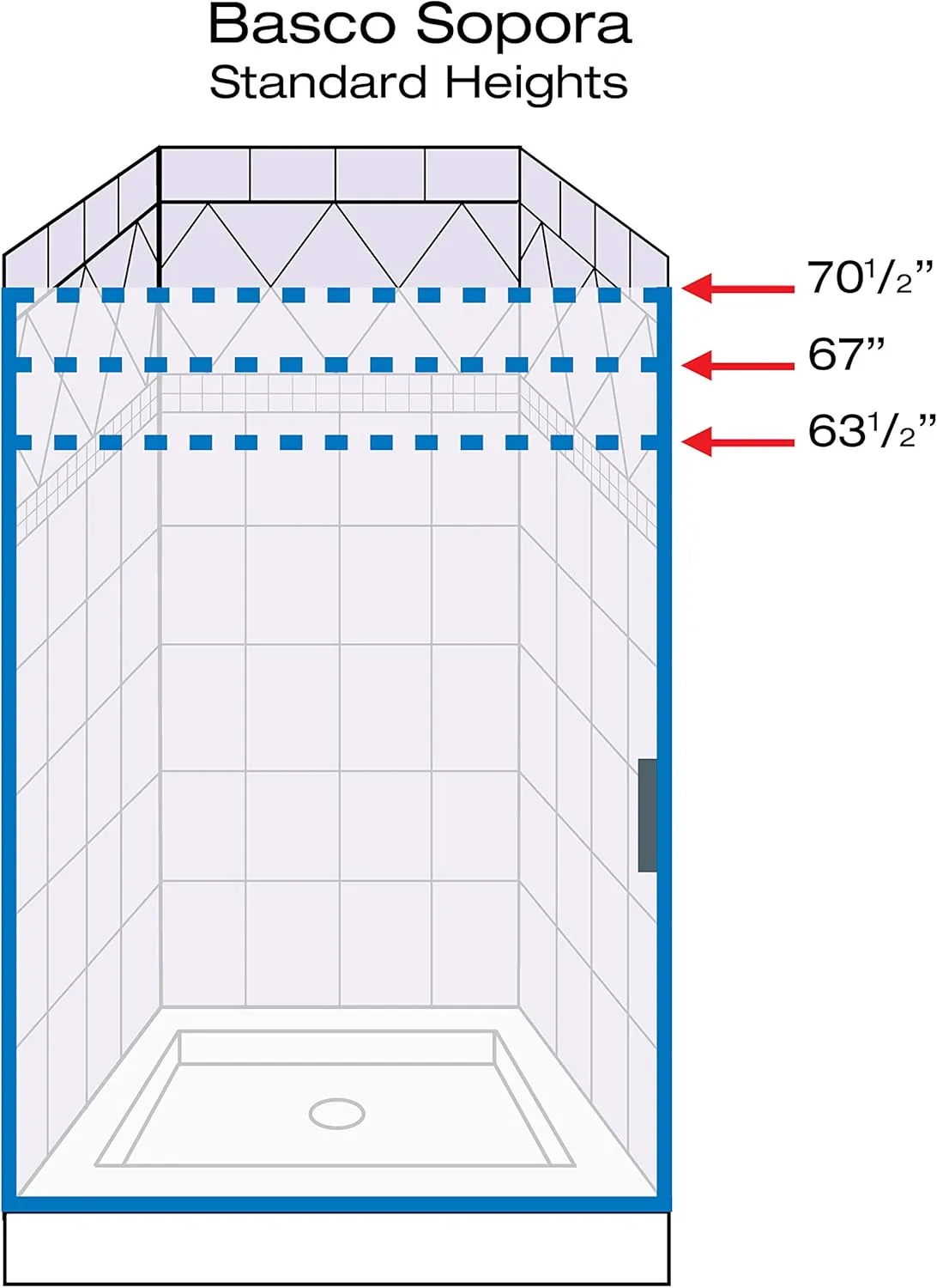 Basco Deluxe 31.125- 32.875 in. Width, Glass Shower Door, Rain Glass, Oil Rubbed Bronze Finish