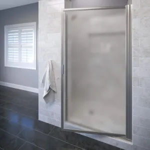 Basco Sopora 32.75- 34.5 in. Width, Pivot Shower Door, Obscure Glass, Brushed Nickel Finish