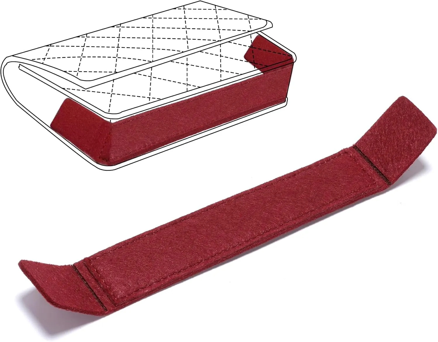 Base Shaper for WOC Handbag Small, C hanel WOC Base Shaper with Wings,Saver and Insert for Wallet on Chain Bag, Ultimate Protection and Support (Wine 10" x 1.2")