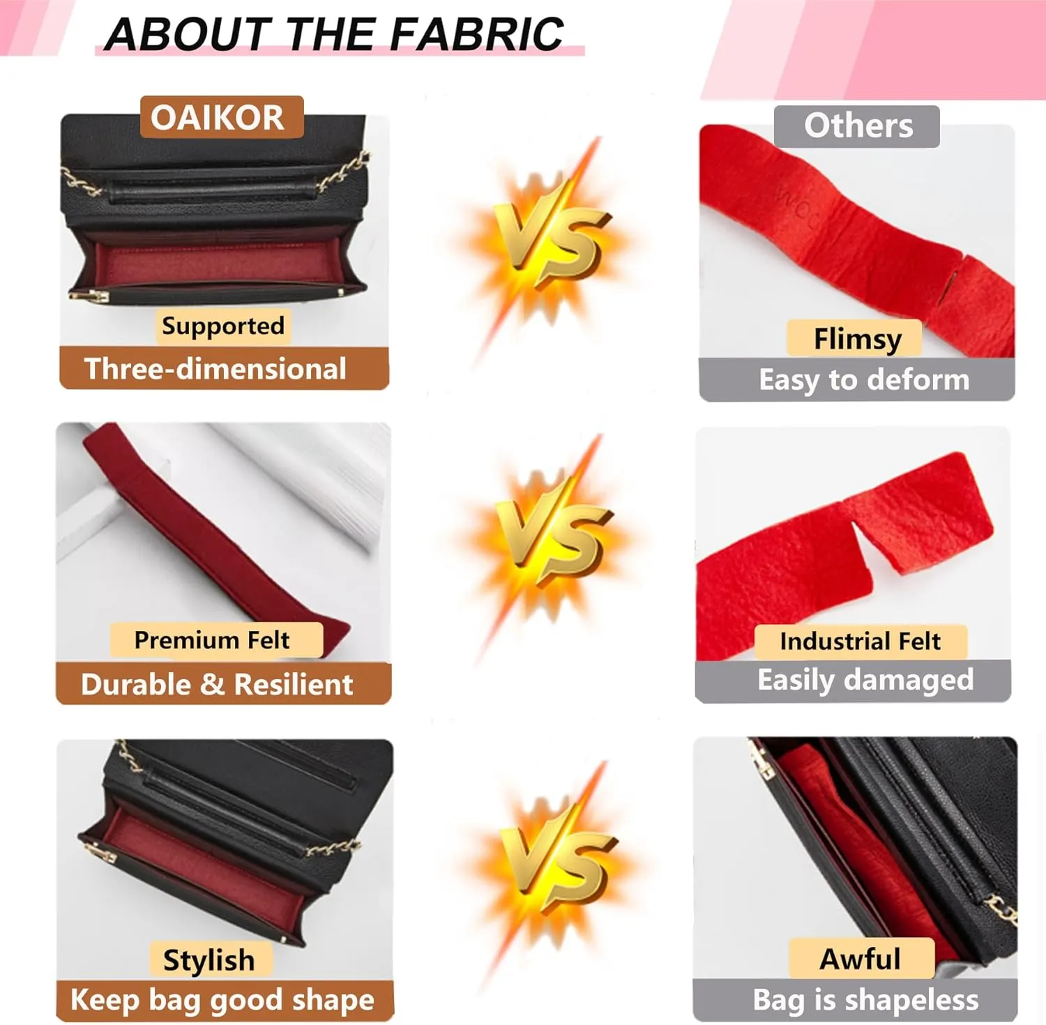 Base Shaper for WOC Handbag Small, C hanel WOC Base Shaper with Wings,Saver and Insert for Wallet on Chain Bag, Ultimate Protection and Support (Wine 10" x 1.2")