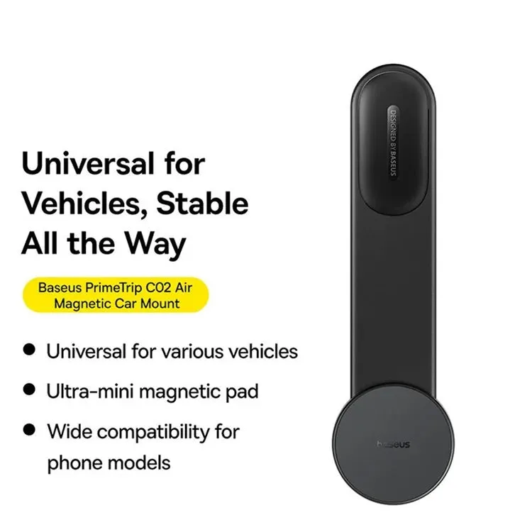 BASEUS Primetrip C02 Air Magnetic Car Mount Bendable Mobile Phone Holder Bracket, Adhesive Version