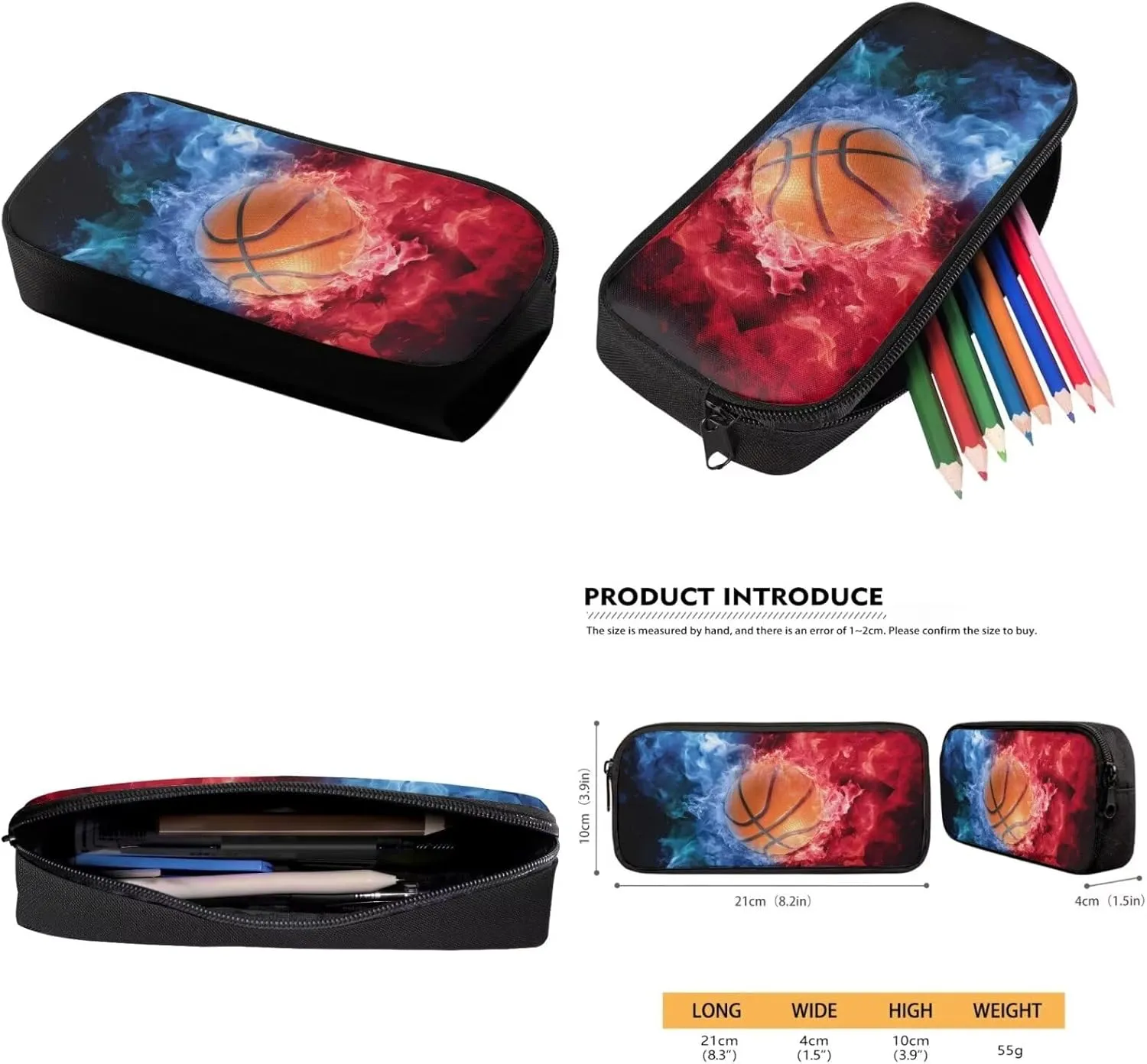 Basketball Backpack for Kids Boys Preschool Elementary School Bookbag Print Cool Children Kids School Bag with Small Lunch Box Pencil Bag 3 Pcs Child Student Backpack Set