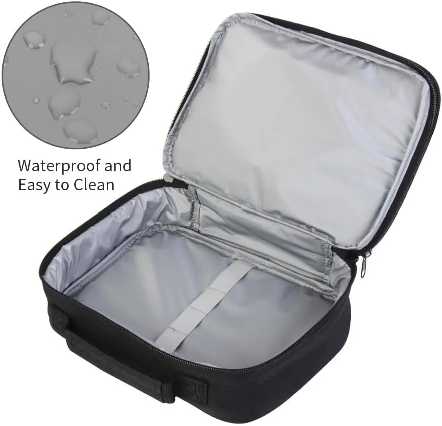 Basketball Print Portable Lunch Bag without Shoulder Strap, Reusable Insulated Lunch Box Cooler Bag for Kids Boys Girls