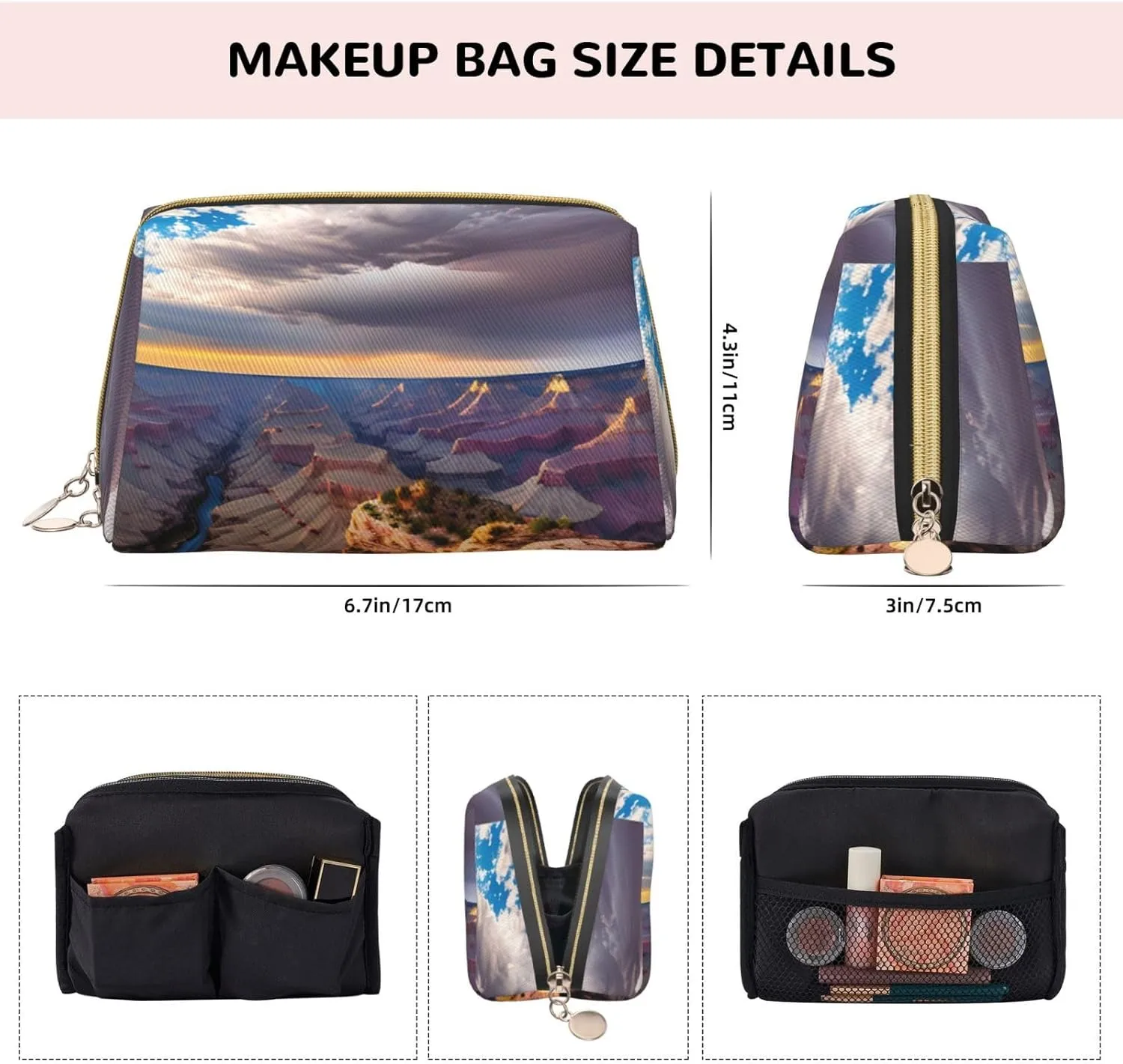 Beauty Grand Canyon 1 Toiletry Pouch, Travel-Friendly Makeup Organizer For Makeup Brushes, Lipsticks