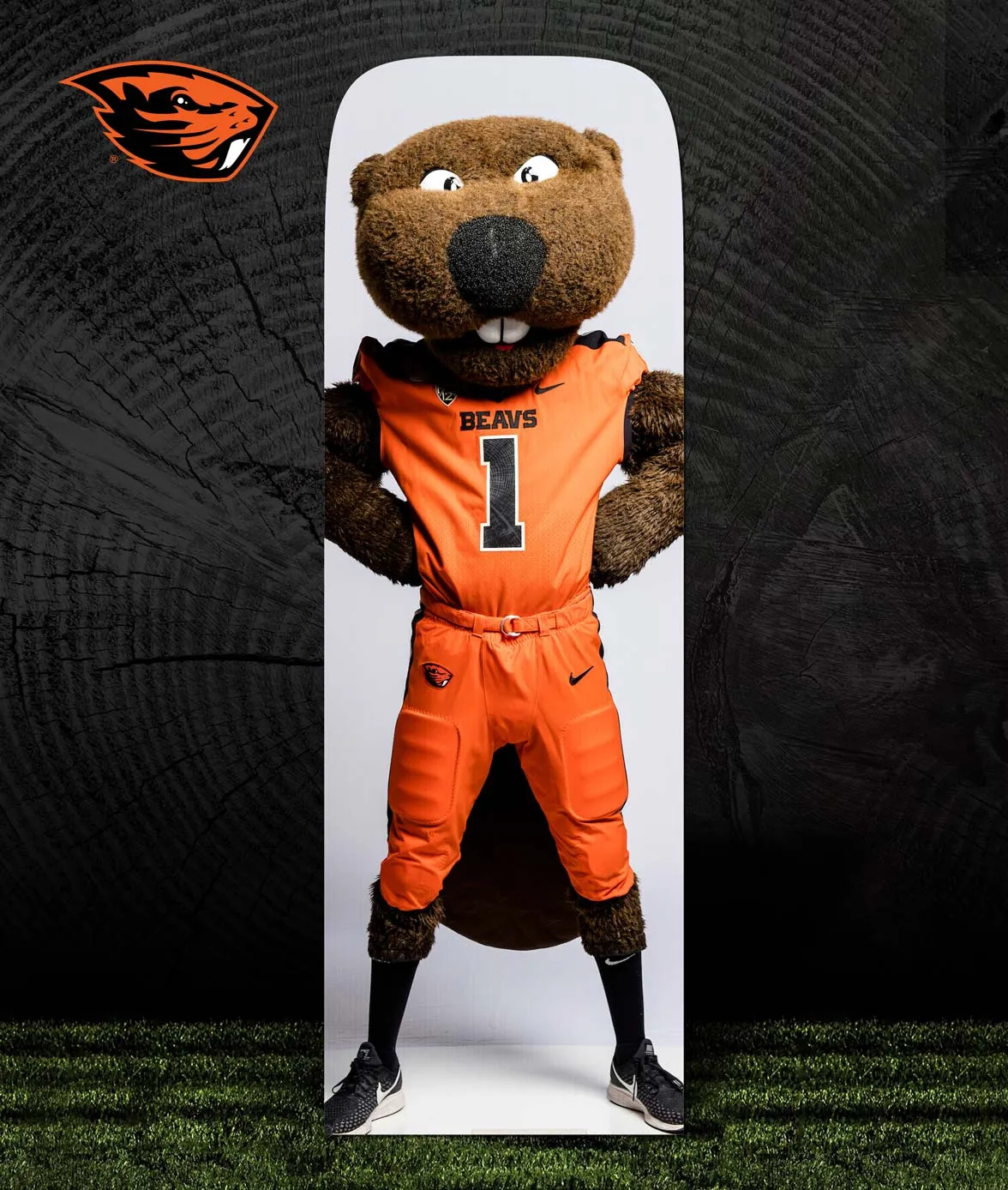 Beavers Football Standing FanCutout