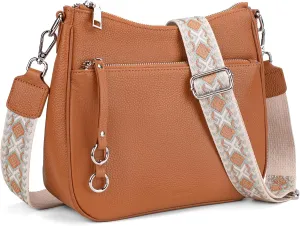 befen Genuine Leather Crossbody Bags for Women Travel Hobo Bags for Women with Adjustable Shoulder Guitar Strap