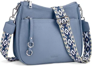 befen Genuine Leather Crossbody Bags for Women Travel Hobo Bags for Women with Adjustable Shoulder Guitar Strap