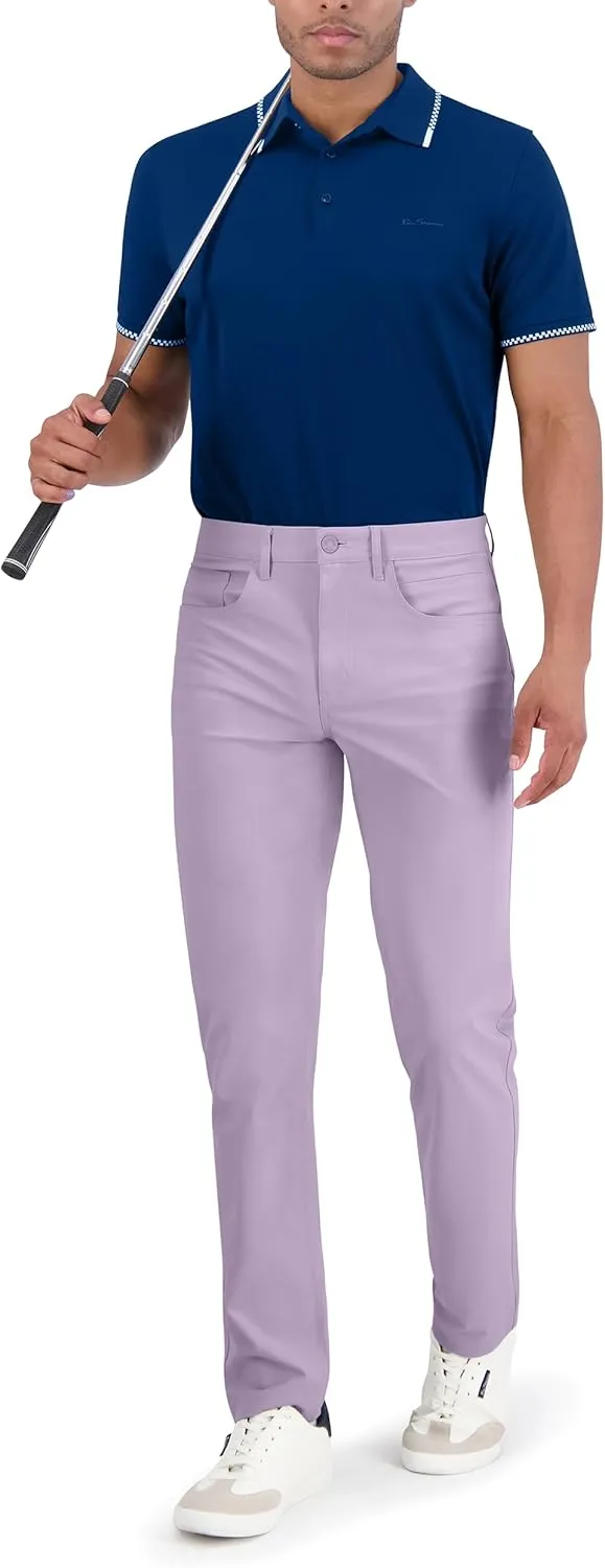 Ben Sherman Men's Performance Golf Four-Way Stretch, Quick-Dry, Wrinkle-Resistant Casual Pants, Grip Waistband