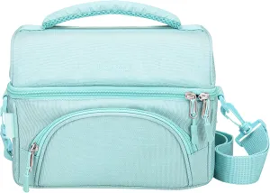 Bentgo Deluxe Lunch Bag - Durable and Insulated Lunch Tote with Zippered Outer Pocket, Internal Mesh Pocket, Padded & Adjustable Straps, & 2-Way Zippers - Fits Most Lunch Boxes (Coastal Aqua)