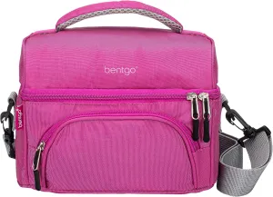 Bentgo Deluxe Lunch Bag - Durable and Insulated Lunch Tote with Zippered Outer Pocket, Internal Mesh Pocket, Padded & Adjustable Straps, & 2-Way Zippers - Fits Most Lunch Boxes (Purple)