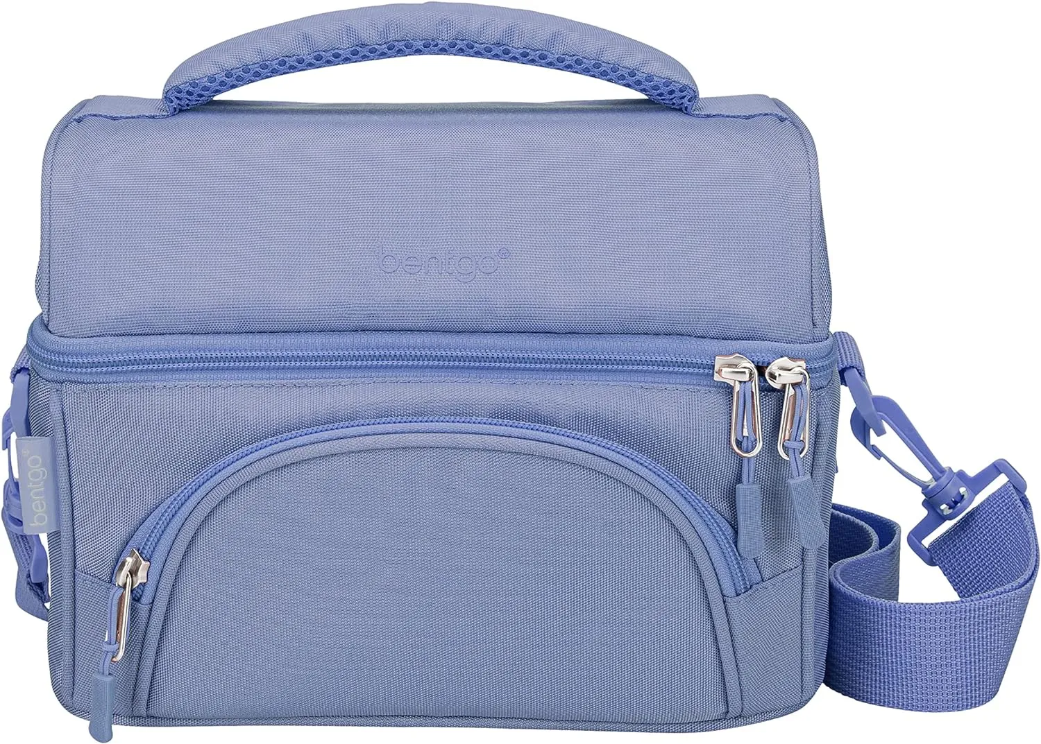 Bentgo® Deluxe Lunch Bag - Durable and Insulated Lunch Tote with Zippered Outer Pocket, Internal Mesh Pocket, Padded & Adjustable Straps, & 2-Way Zippers - Fits Most Lunch Boxes (Slate)
