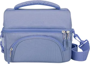 Bentgo® Deluxe Lunch Bag - Durable and Insulated Lunch Tote with Zippered Outer Pocket, Internal Mesh Pocket, Padded & Adjustable Straps, & 2-Way Zippers - Fits Most Lunch Boxes (Slate)