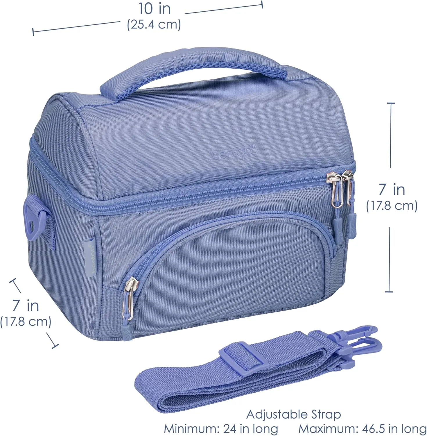 Bentgo® Deluxe Lunch Bag - Durable and Insulated Lunch Tote with Zippered Outer Pocket, Internal Mesh Pocket, Padded & Adjustable Straps, & 2-Way Zippers - Fits Most Lunch Boxes (Slate)