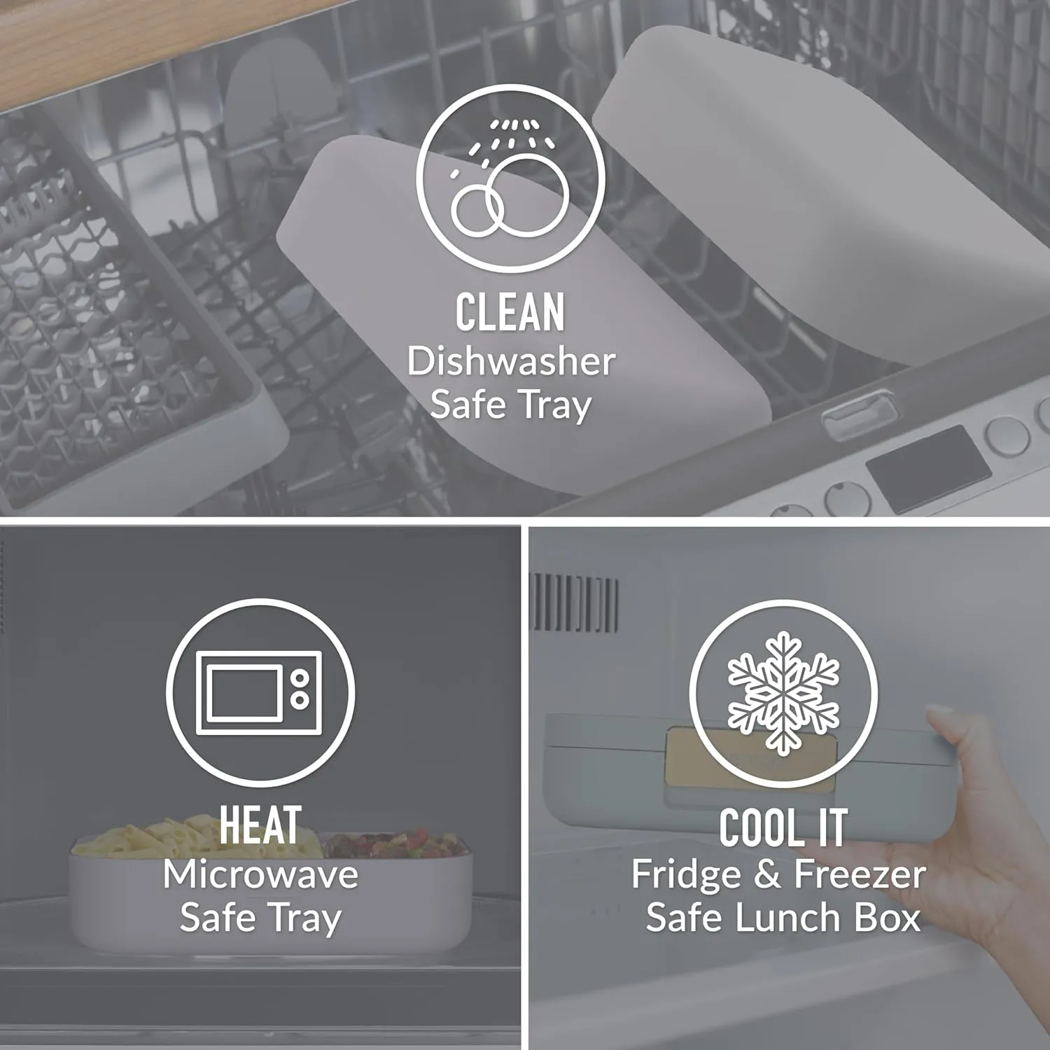 Bentgo Modern - Leak-Resistant Bento Lunch Box For Adults, Teens, & Larger Appetites; Reusable BPA-Free Meal Prep Container with 3 or 4 Compartments, Dishwasher/Microwave Safe; 44oz (White)