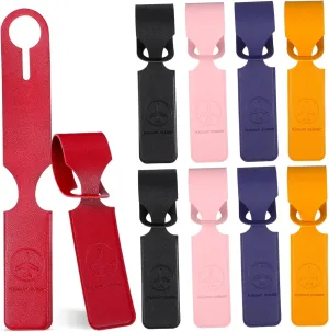 BESPORTBLE Business Travel Bag Tags Set 10pcs Luggage Identifier Tags Lightweight Pu Material Name Card Slot for Long Trips