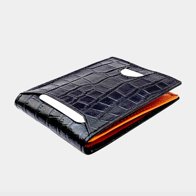 Bi Fold card holder croc pattern with 13 c/c