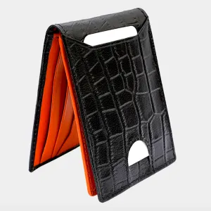 Bi Fold card holder croc pattern with 13 c/c