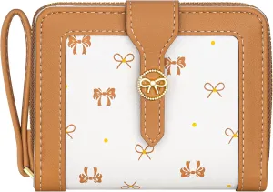 BIAOTIE Bow Women's Wallet Cute Bifold Zipper Around Wallet for Women RFID Credit Card Holder Purse for Ladies Aesthetic Leather Card Holder Purse