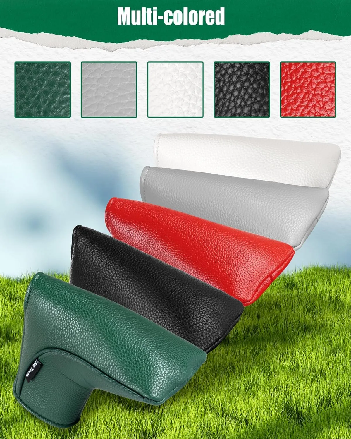 Big Teeth Classic Golf Blade Putter Cover Headcover Mid Mallet Club Protector Magnetic Bar Closure Compatible with Scotty Cameron Taylormade Odyssey