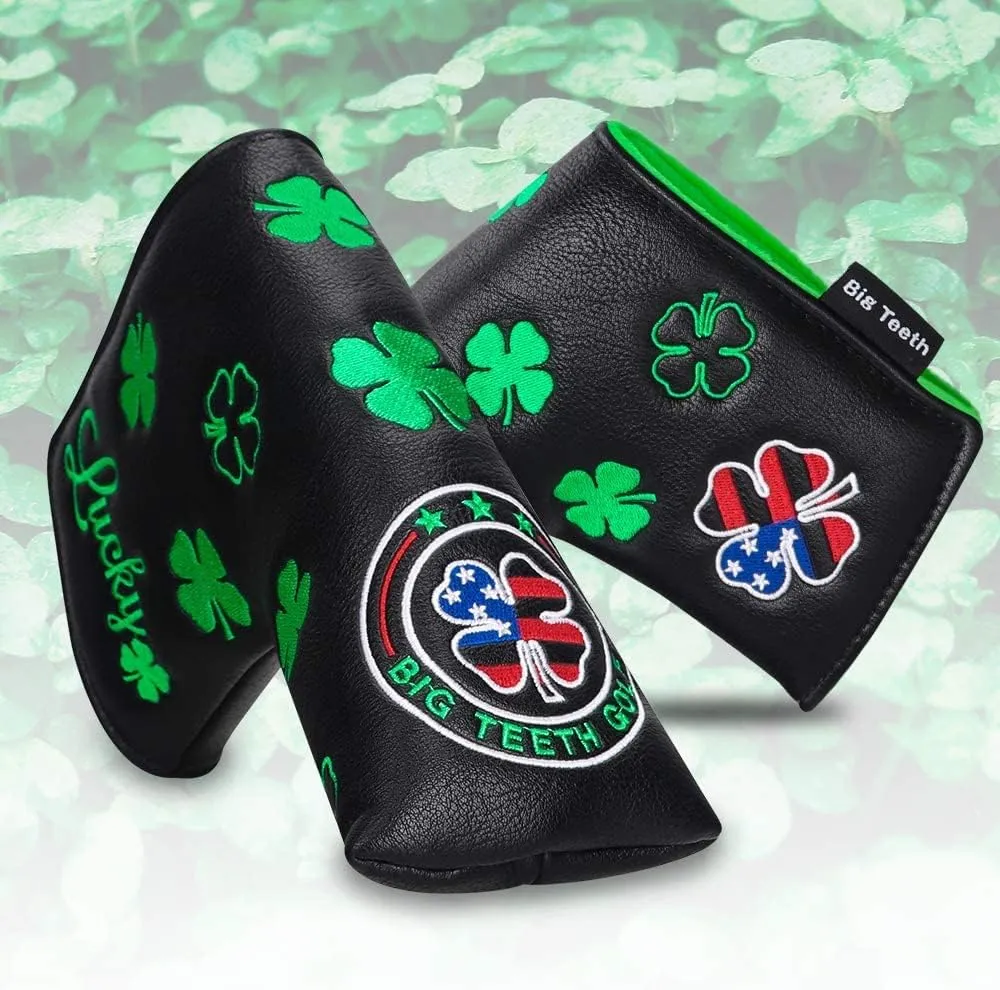 BIG TEETH Golf Blade Putter Cover Headcover Club Protector Magnetic Bar Closure Lucky Putter Cover for Scotty Cameron Taylormade Odyssey