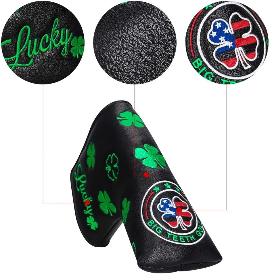 BIG TEETH Golf Blade Putter Cover Headcover Club Protector Magnetic Bar Closure Lucky Putter Cover for Scotty Cameron Taylormade Odyssey