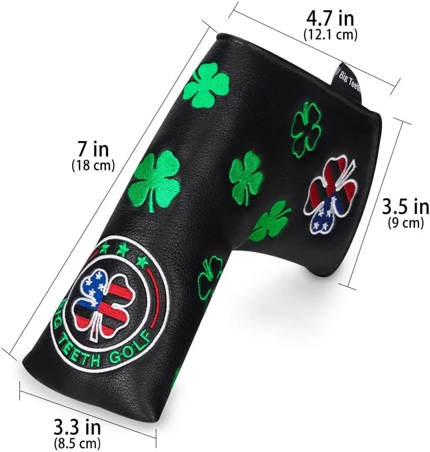 BIG TEETH Golf Blade Putter Cover Headcover Club Protector Magnetic Bar Closure Lucky Putter Cover for Scotty Cameron Taylormade Odyssey