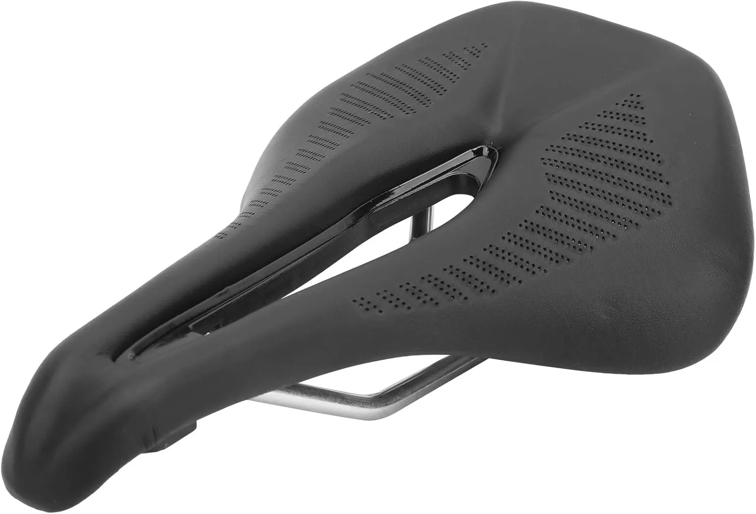 Bike Seat Cushion, 6.3x9.8in Water Proof PU Mountain Bicycle Hollow Seat Road Bike Shock Absorbing Saddle Replacement for Men Women Cycling