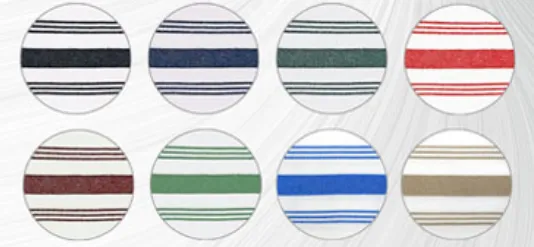 Bistro Napkins 100% Spun 2 Ply MJS Polyester White W/ Stripe (144  / Case)
