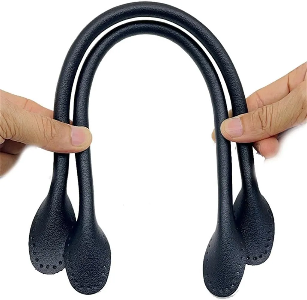 Black Leather Carry Handle Bag Accessories Handle Strap Can Be Hand Sewn
