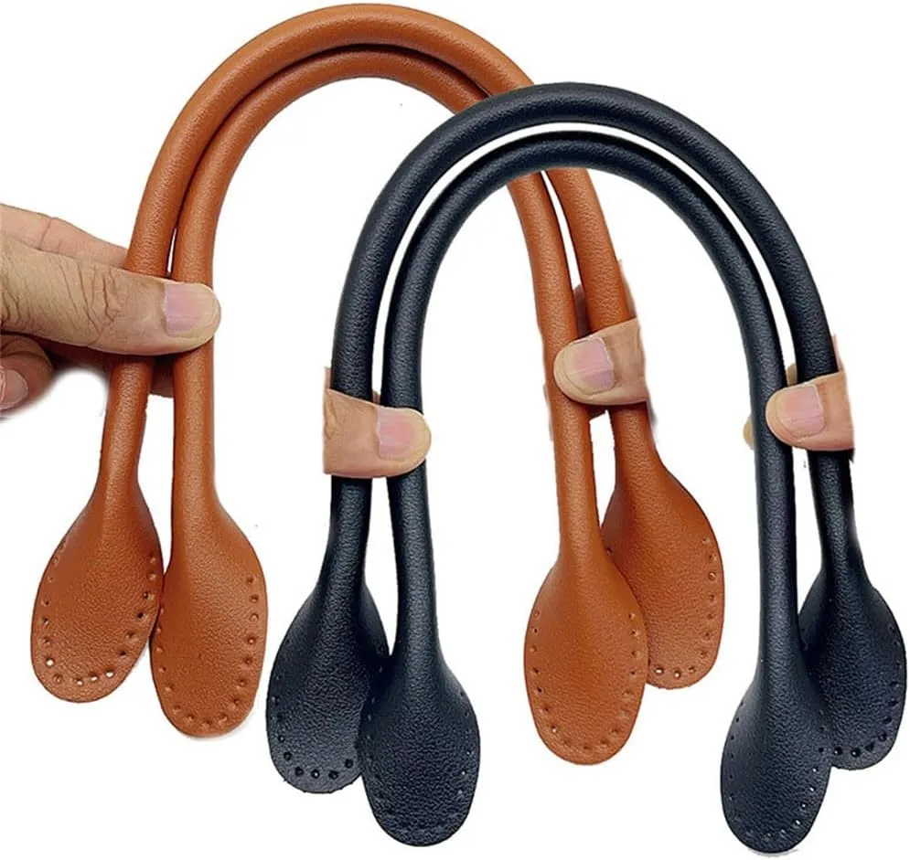 Black Leather Carry Handle Bag Accessories Handle Strap Can Be Hand Sewn