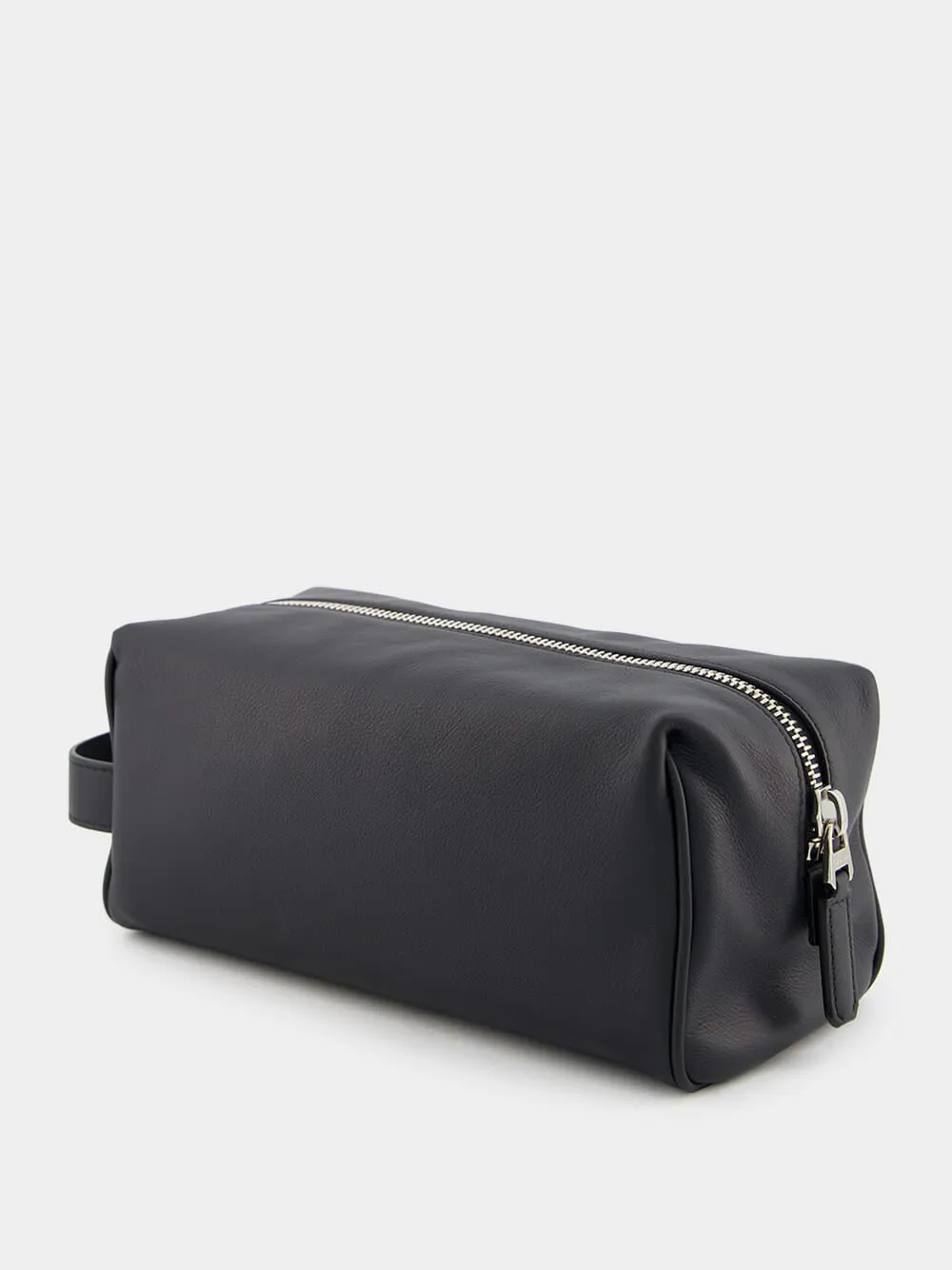 Black Leather Wash Bag
