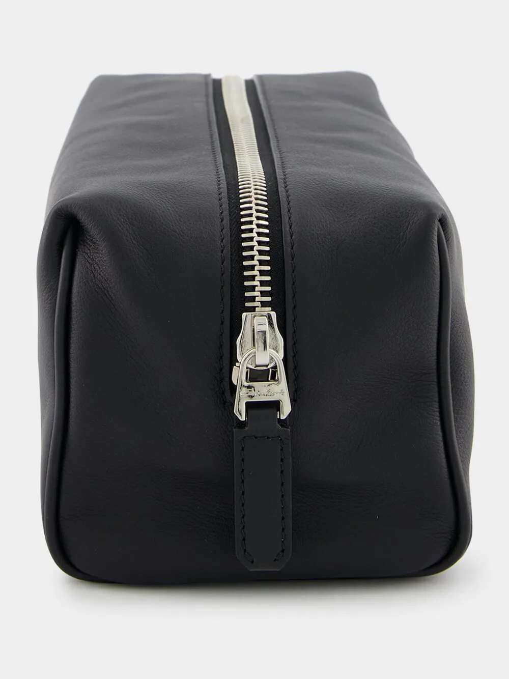 Black Leather Wash Bag