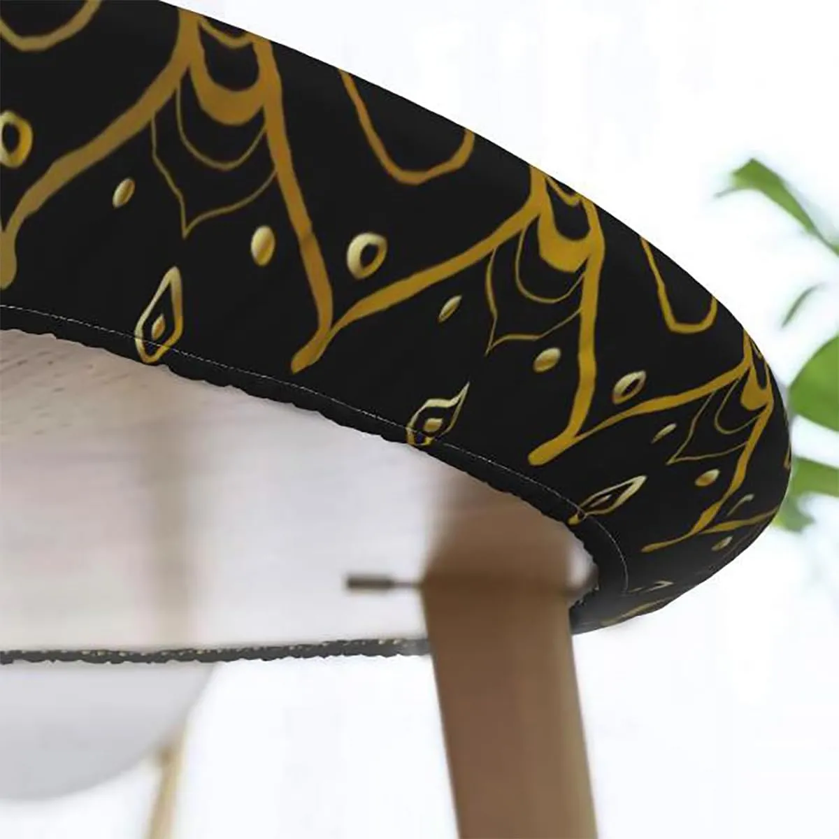 Black White Fitted Tablecloth Round Concentric Different Size Circles Print Round Fitted Table Cover The Ultimate Protection for Your Table Navy Blue Fit for 40"-43" Table