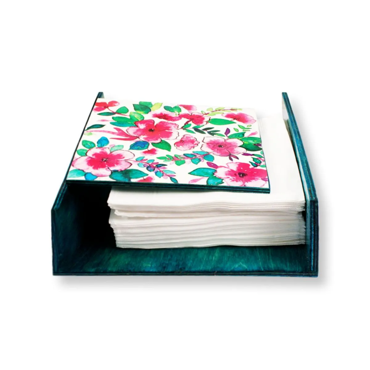 Blue Flowers Tissue Holder