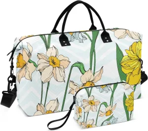 Bolaz Duffle Bag for Travel-Daffodils and Geometry， Easy Update Large Magnectic Sticker Refrigerator Magnets Decor Wash Machine Magnet Decals23"x26"
