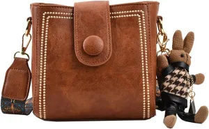 Bootara Bucket Bag, Bootara Women's Vintage Bunny Charm Bucket Bag – Convertible Shoulder Crossbody, Spacious Travel Tote