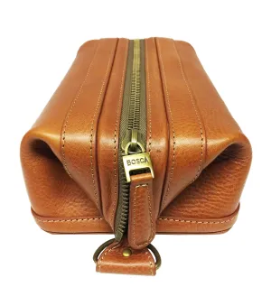 Bosca Correspondent 10" Leather Zipper Framed Travel Toiletry Kit