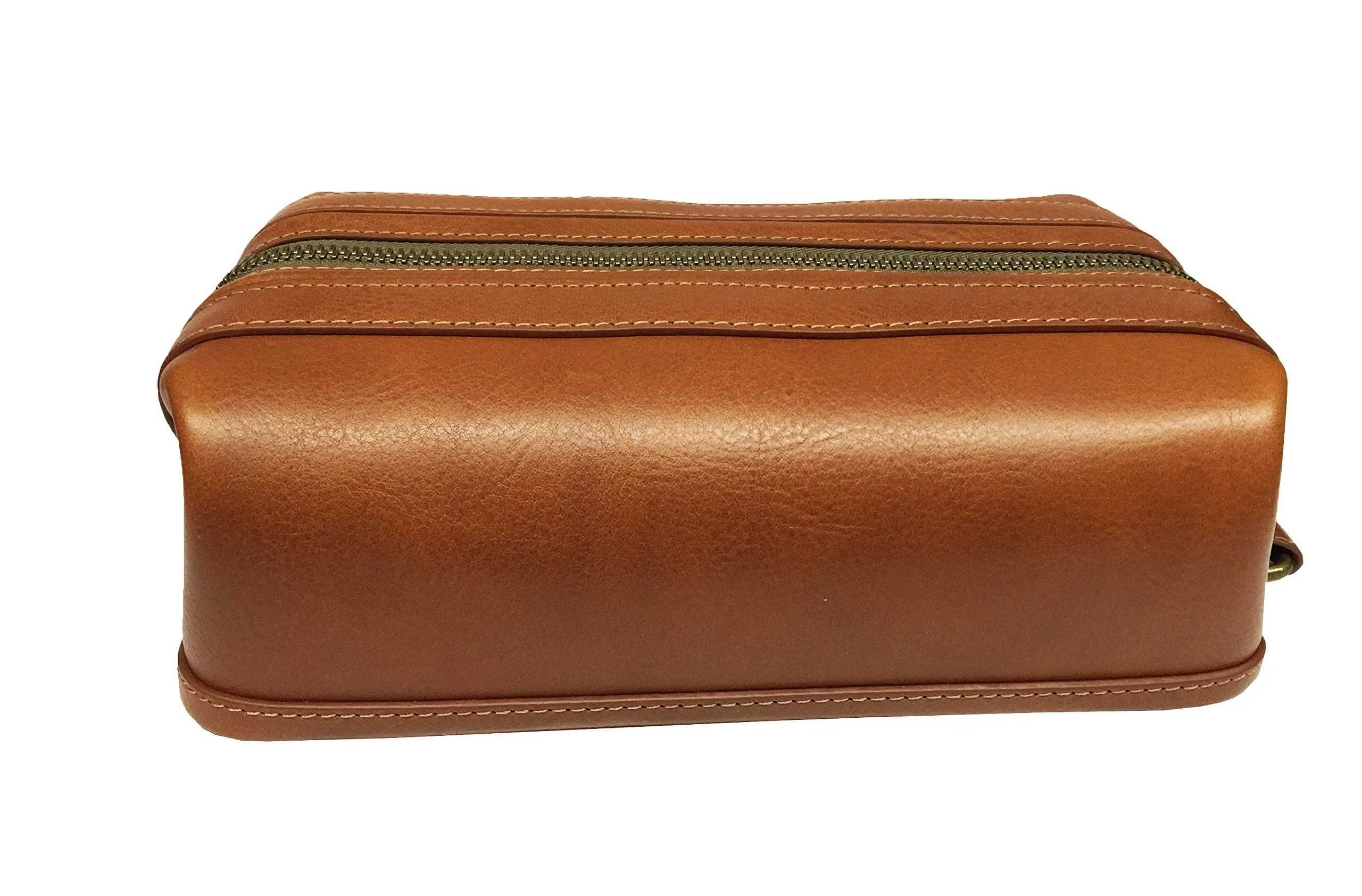Bosca Correspondent 10" Leather Zipper Framed Travel Toiletry Kit