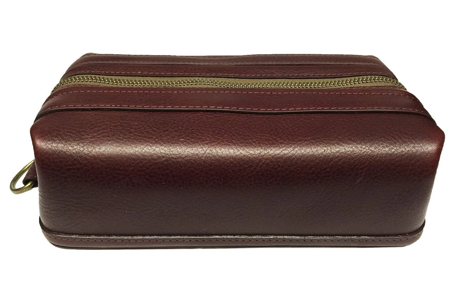 Bosca Correspondent 10" Leather Zipper Framed Travel Toiletry Kit