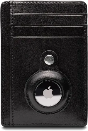 Bosca Old Leather-Airtag Seven-Pocket ID Card Case, Black, One Size